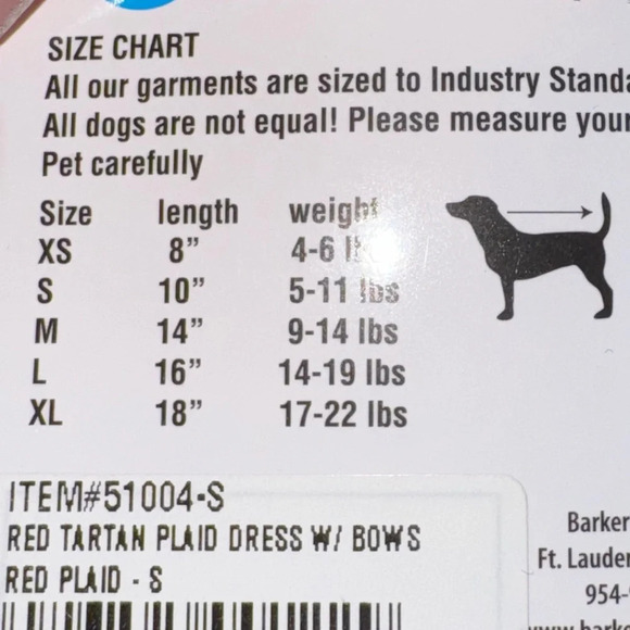 Red Tartan Plaid Christmas Dress with bows and Gems for Dogs Size Small - Picture 8 of 8